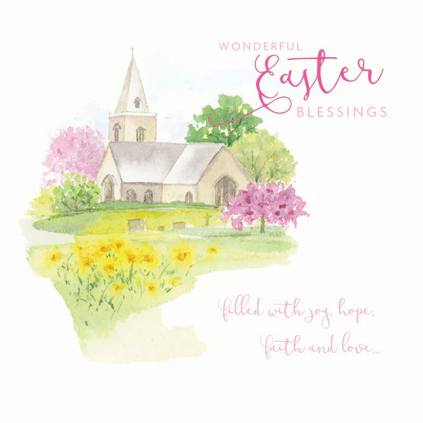 Easter 5 Card Pack - Churchyard with Blossom and Daffodils
