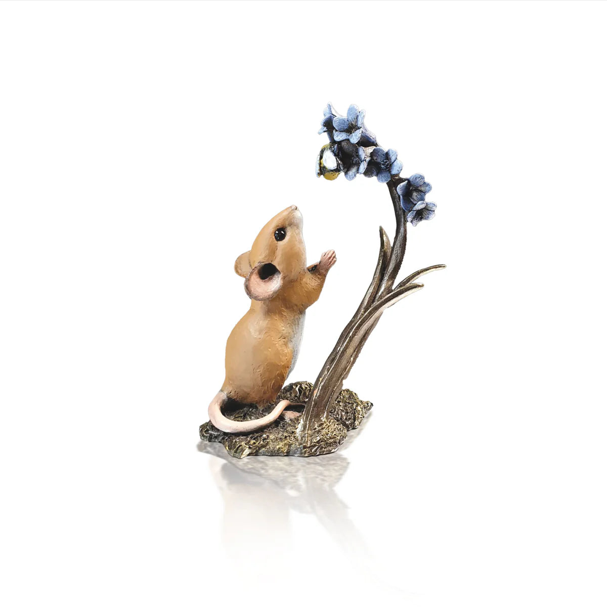 Richard Cooper Bronze - Mouse with Bluebells and Bee