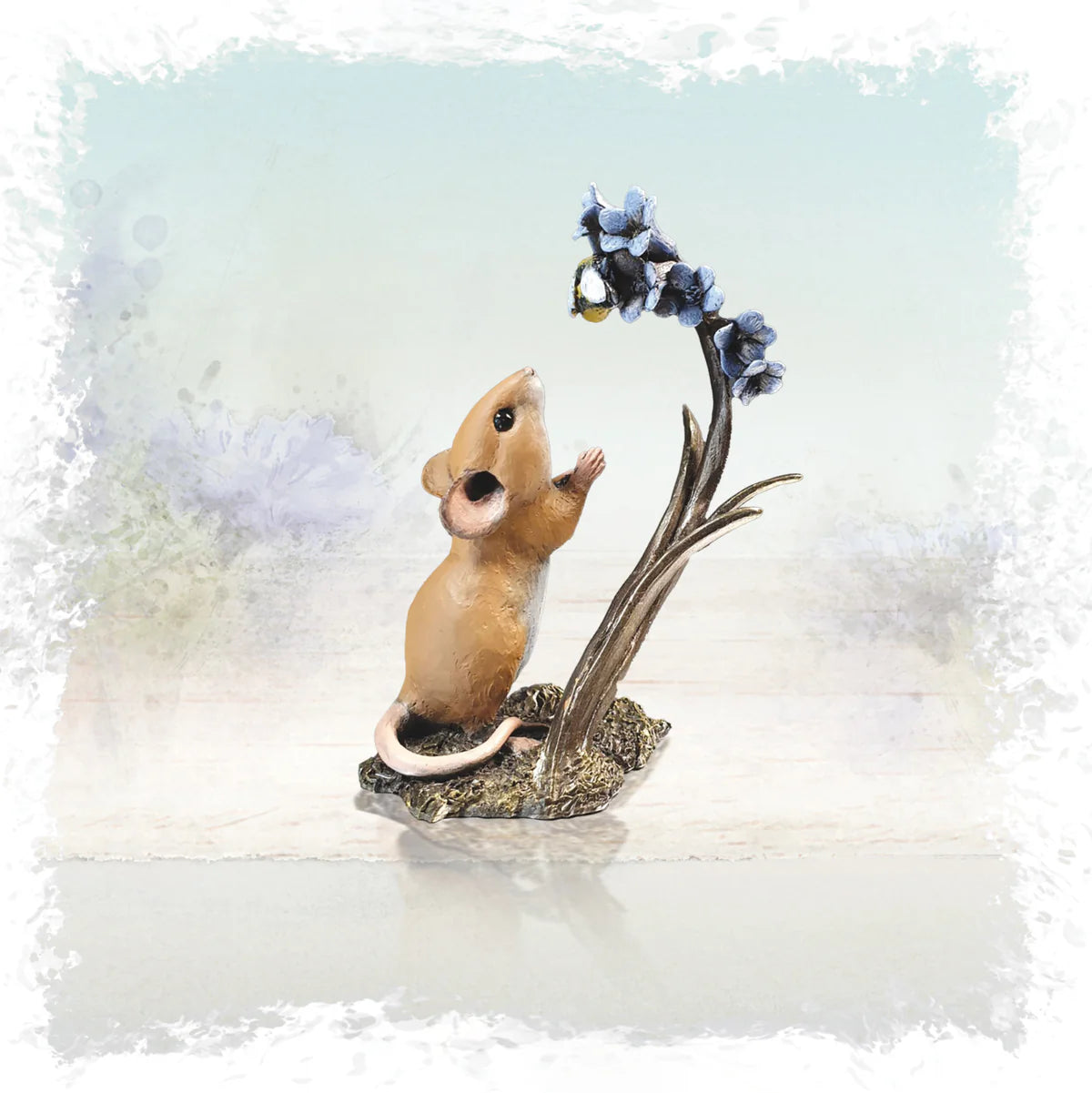 Richard Cooper Bronze - Mouse with Bluebells and Bee