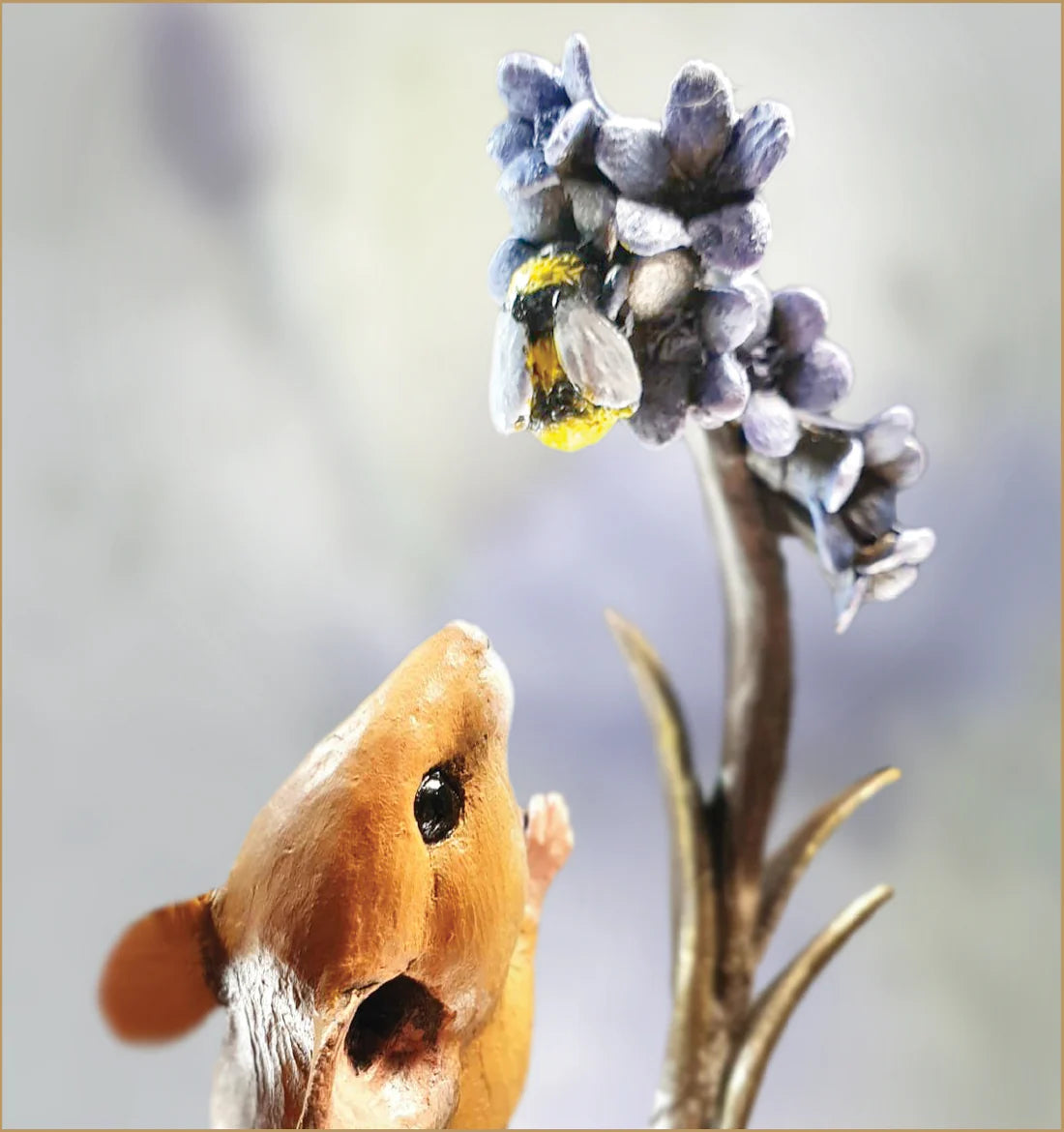 Richard Cooper Bronze - Mouse with Bluebells and Bee