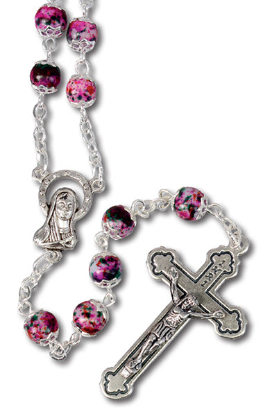Glass Rosary - Red