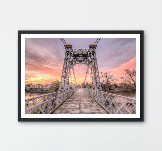 Sunrise at Queens Park Bridge, Chester