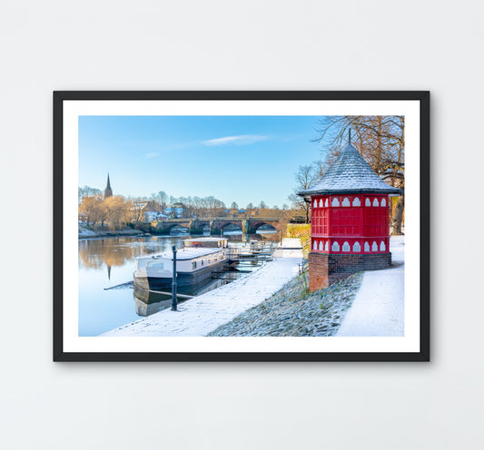 The Groves & Old Dee Bridge in the Snow