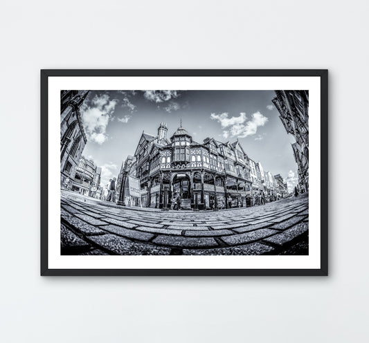 Upper Bridge Street Fisheye - Black and White