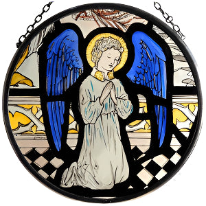 Chester Cathedral Roundel - Angel with Blue Wings