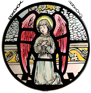 Chester Cathedral Roundel - Angel with Pink Wings