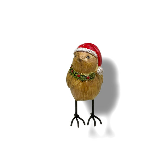 Christmas Bird in Santa Hat