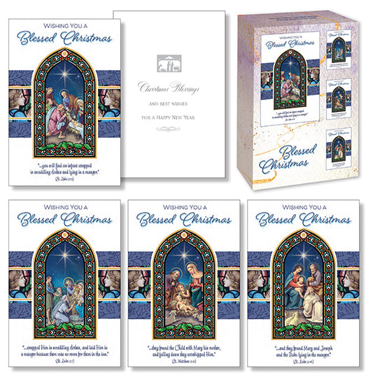 Blessed Christmas Card Box – 4 Designs (Box of 18)