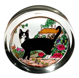 Cottage Garden Cat Paperweight