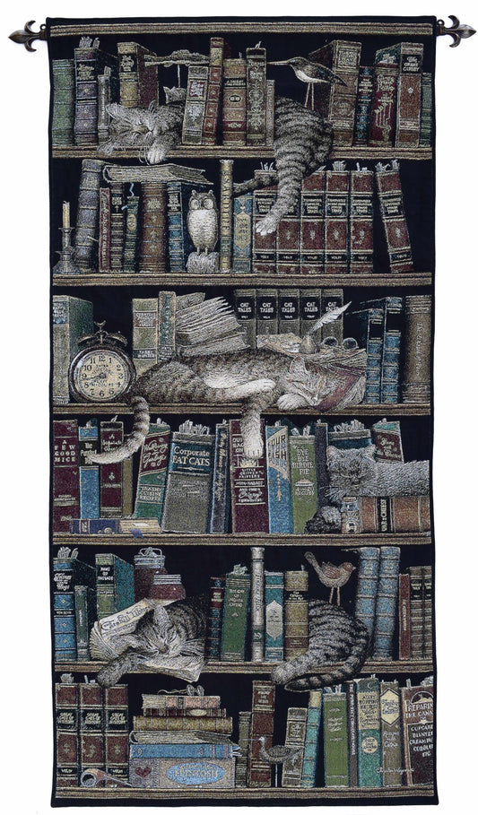 Library Cats Wall Tapestry