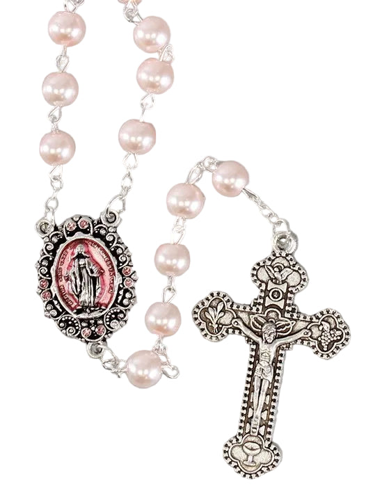 Glass Rosary - Pink