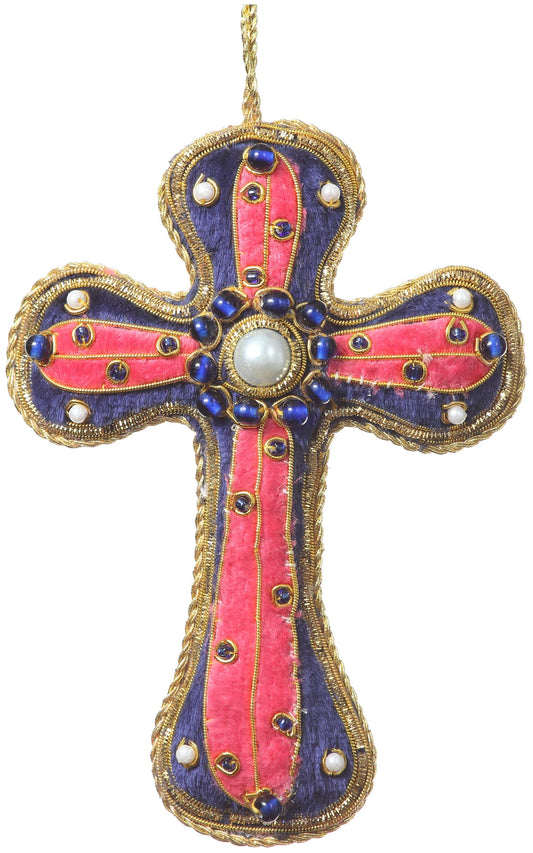 Pink and Navy Cross Hanging Decoration