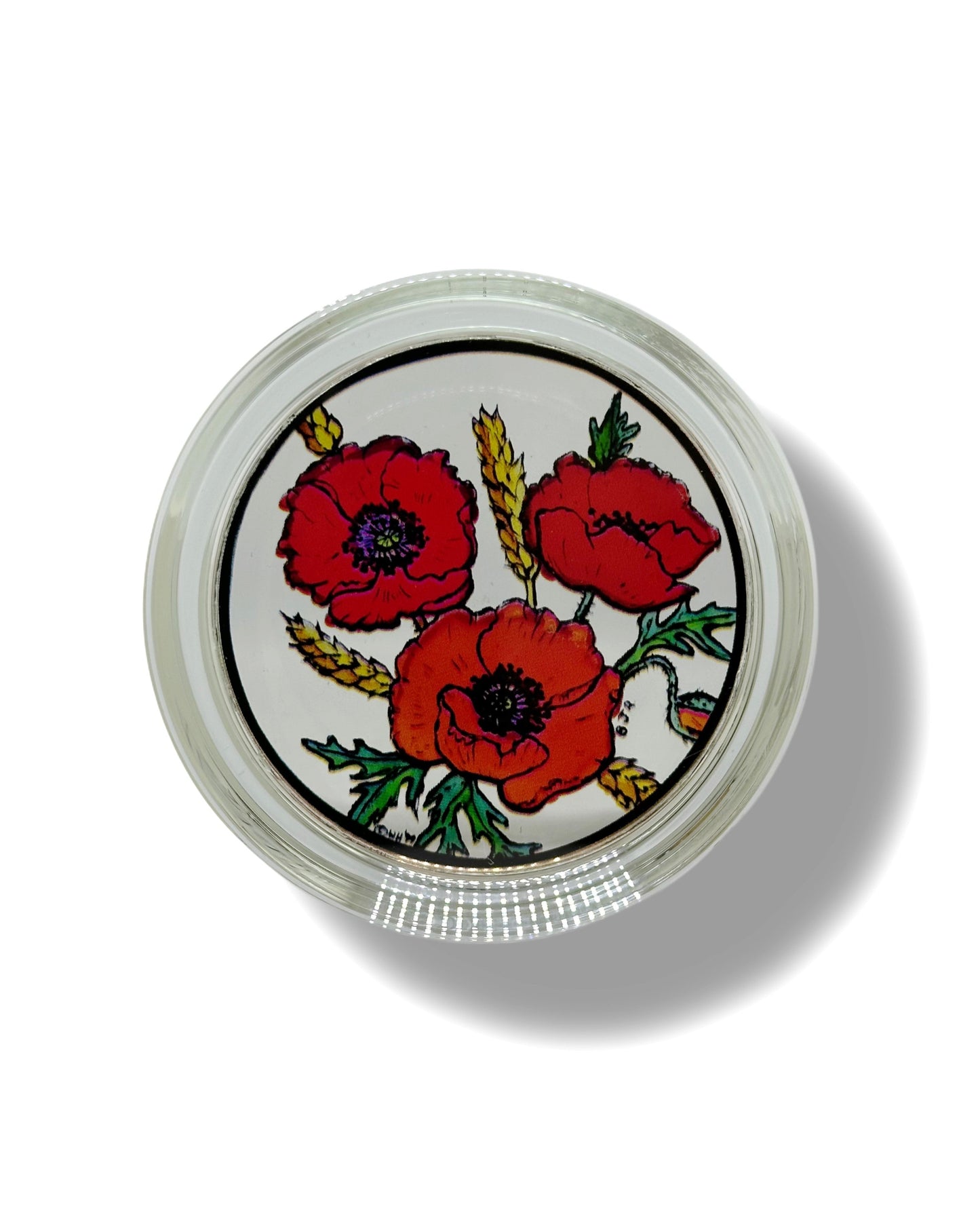 Stained Glass Paperweight - Meadow Poppies