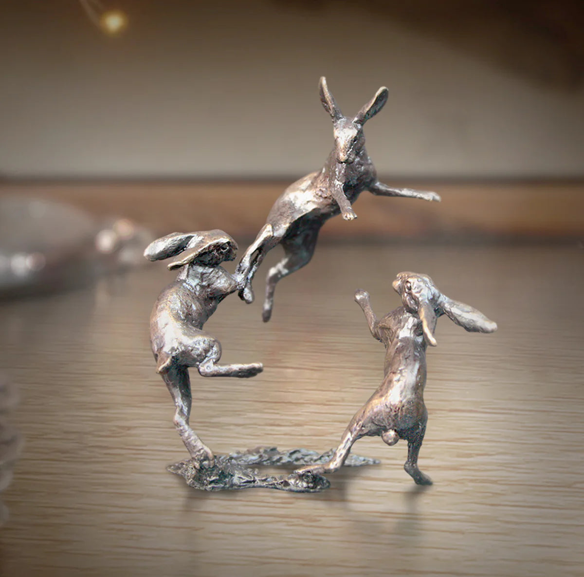 Richard Cooper Bronze - Three Hares Dancing