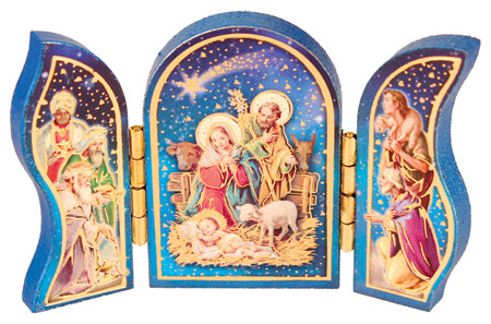 Wood Nativity Triptych