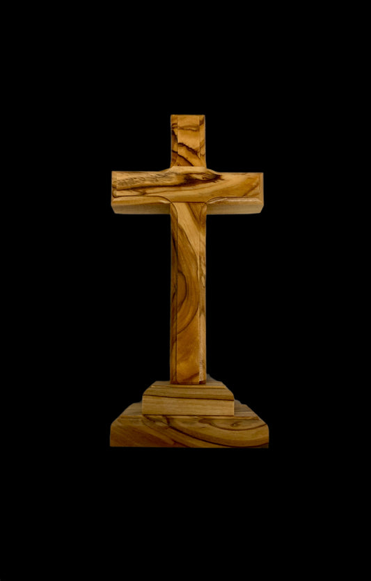 Olive Wood Cross on Stand