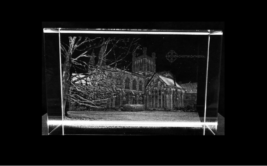 Engraved Glass Paperweight - Chester Cathedral